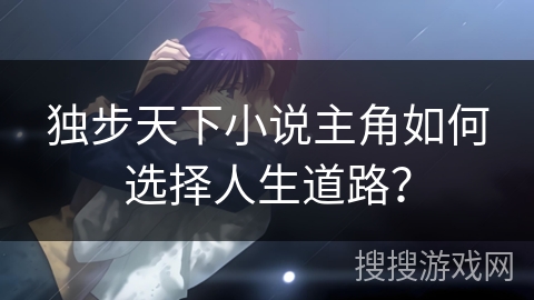 独步天下小说主角如何选择人生道路？