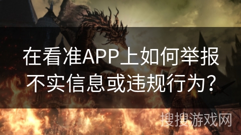 在看准APP上如何举报不实信息或违规行为？