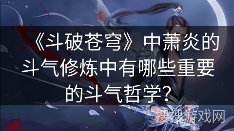 《斗破苍穹》中萧炎的斗气修炼中有哪些重要的斗气哲学？