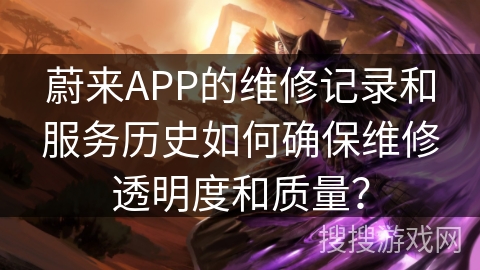 蔚来APP的维修记录和服务历史如何确保维修透明度和质量？