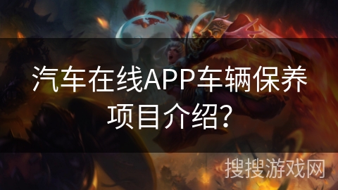 汽车在线APP车辆保养项目介绍？