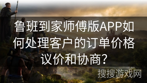 鲁班到家师傅版APP如何处理客户的订单价格议价和协商？