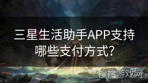 三星生活助手APP支持哪些支付方式？
