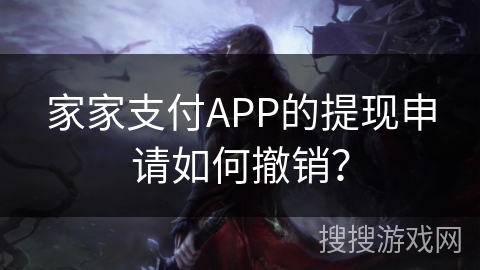 家家支付APP的提现申请如何撤销？