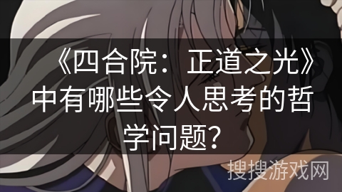 《四合院：正道之光》中有哪些令人思考的哲学问题？