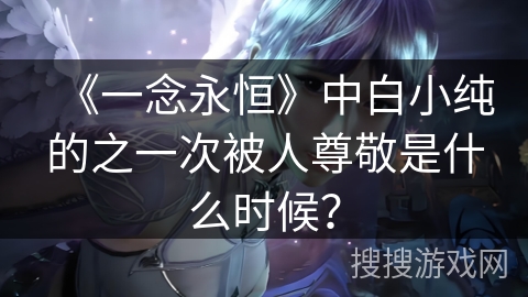 《一念永恒》中白小纯的之一次被人尊敬是什么时候？