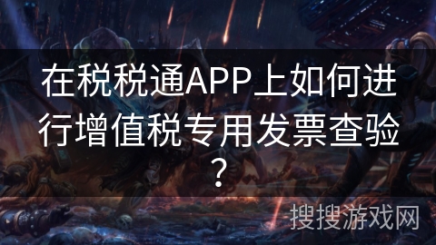 在税税通APP上如何进行增值税专用发票查验？