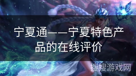 宁夏通——宁夏特色产品的在线评价