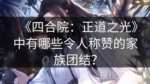 《四合院：正道之光》中有哪些令人称赞的家族团结？