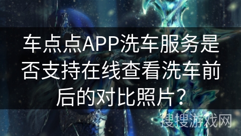 车点点APP洗车服务是否支持在线查看洗车前后的对比照片？