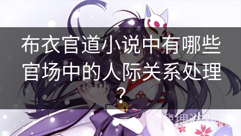 布衣官道小说中有哪些官场中的人际关系处理？