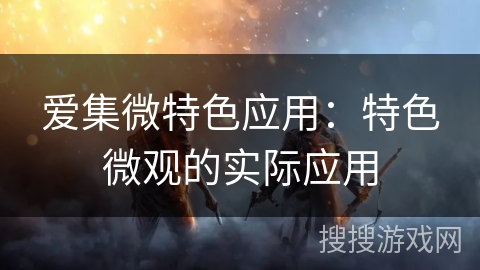 爱集微特色应用：特色微观的实际应用