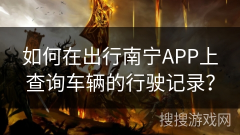 如何在出行南宁APP上查询车辆的行驶记录？