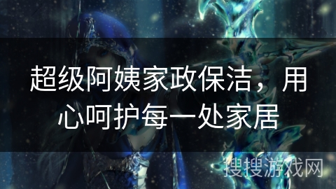 超级阿姨家政保洁，用心呵护每一处家居