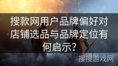 搜款网用户品牌偏好对店铺选品与品牌定位有何启示？
