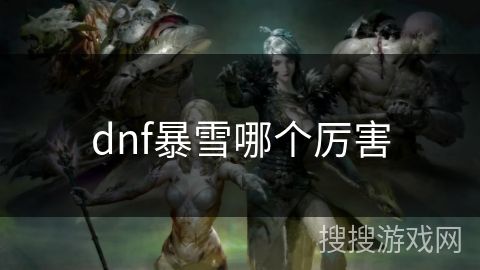 dnf暴雪哪个厉害