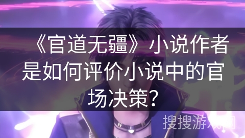 《官道无疆》小说作者是如何评价小说中的官场决策？