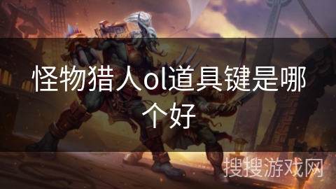 怪物猎人ol道具键是哪个好