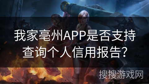 我家亳州APP是否支持查询个人信用报告？