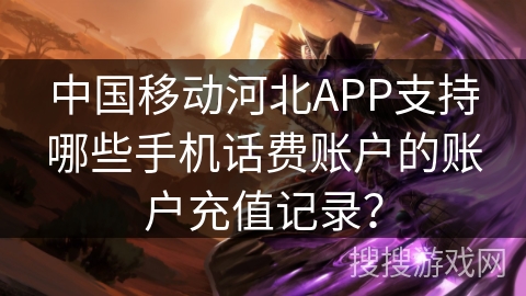 中国移动河北APP支持哪些手机话费账户的账户充值记录？