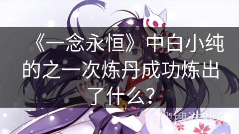 《一念永恒》中白小纯的之一次炼丹成功炼出了什么？