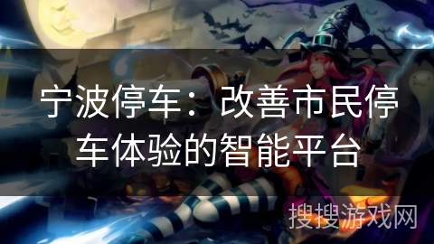 宁波停车：改善市民停车体验的智能平台