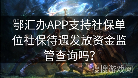 鄂汇办APP支持社保单位社保待遇发放资金监管查询吗？