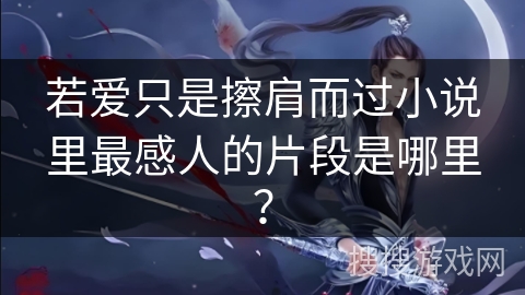 若爱只是擦肩而过小说里最感人的片段是哪里？