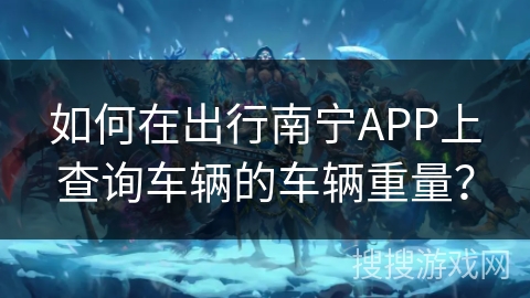 如何在出行南宁APP上查询车辆的车辆重量？