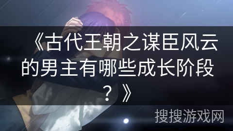《古代王朝之谋臣风云的男主有哪些成长阶段？》