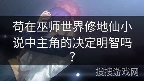 苟在巫师世界修地仙小说中主角的决定明智吗？