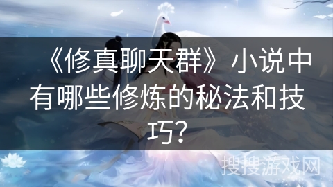 《修真聊天群》小说中有哪些修炼的秘法和技巧？