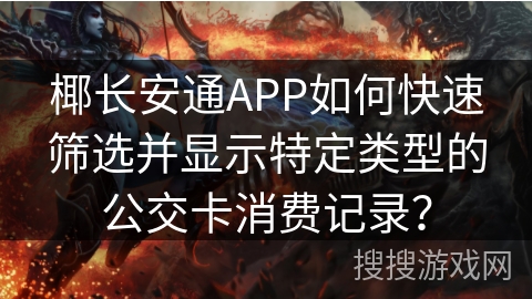 椰长安通APP如何快速筛选并显示特定类型的公交卡消费记录？