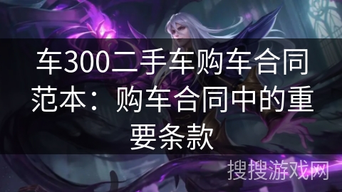 车300二手车购车合同范本：购车合同中的重要条款