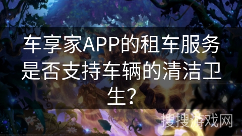 车享家APP的租车服务是否支持车辆的清洁卫生？