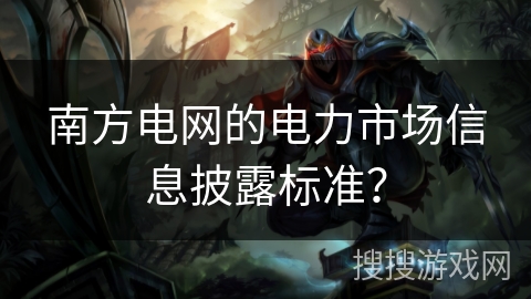 南方电网的电力市场信息披露标准？