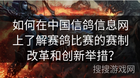 如何在中国信鸽信息网上了解赛鸽比赛的赛制改革和创新举措？