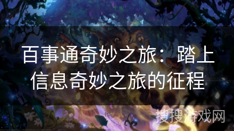 百事通奇妙之旅：踏上信息奇妙之旅的征程