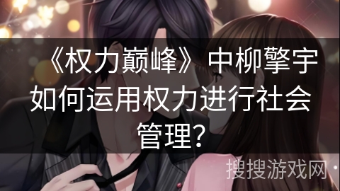 《权力巅峰》中柳擎宇如何运用权力进行社会管理？