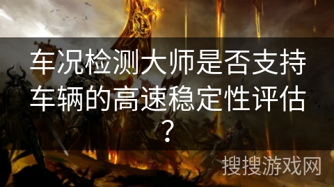 车况检测大师是否支持车辆的高速稳定性评估？