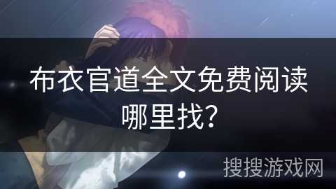 布衣官道全文免费阅读哪里找？