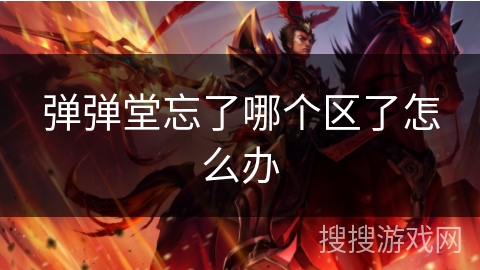 弹弹堂忘了哪个区了怎么办