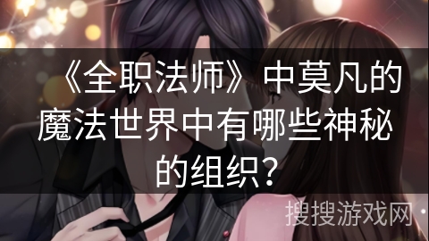 《全职法师》中莫凡的魔法世界中有哪些神秘的组织？
