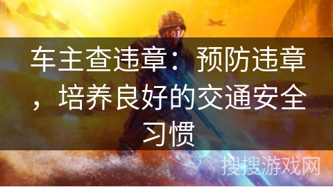 车主查违章：预防违章，培养良好的交通安全习惯