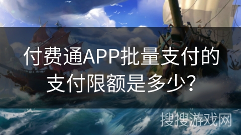 付费通APP批量支付的支付限额是多少？