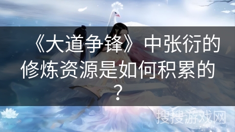 《大道争锋》中张衍的修炼资源是如何积累的？
