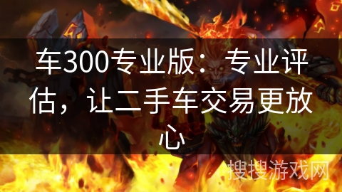 车300专业版:专业评估,让二手车交易更放心 车300专业版:专业评估,让二手车交易更放心