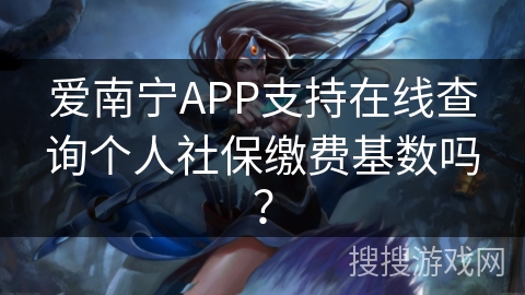 爱南宁APP支持在线查询个人社保缴费基数吗？