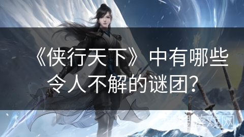 《侠行天下》中有哪些令人不解的谜团？