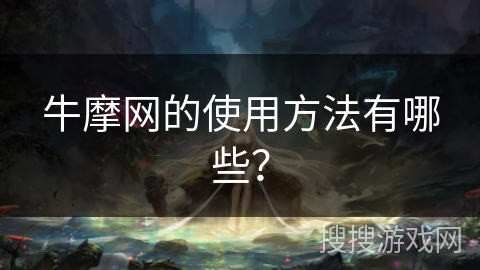 牛摩网的使用方法有哪些？